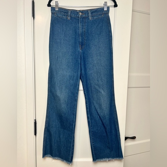 Willow Jean High Rise Raw Hem Indio Wash Denim (28) - Picture 5 of 7